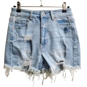Black Label High-rise Distressed Shorts S